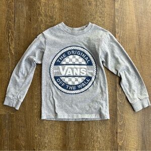 Vans Kids Gray Long Sleeve Tee with Logo 3T gray